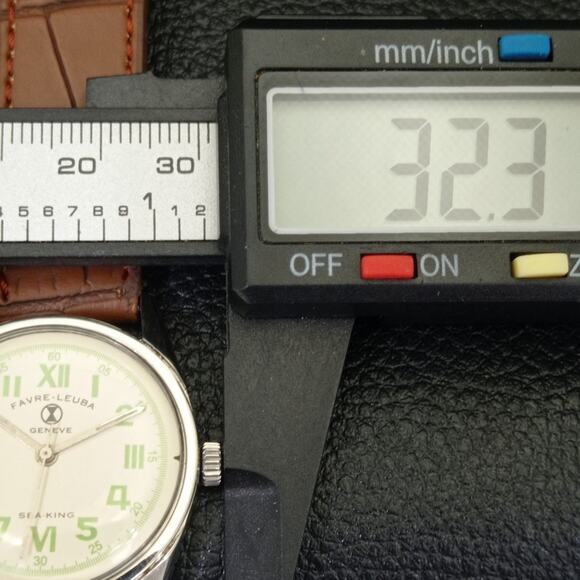 Vintage 1977 Favre Leuba Manual Mens Silver Watch W/Leather Strap - Picture 7 of 9